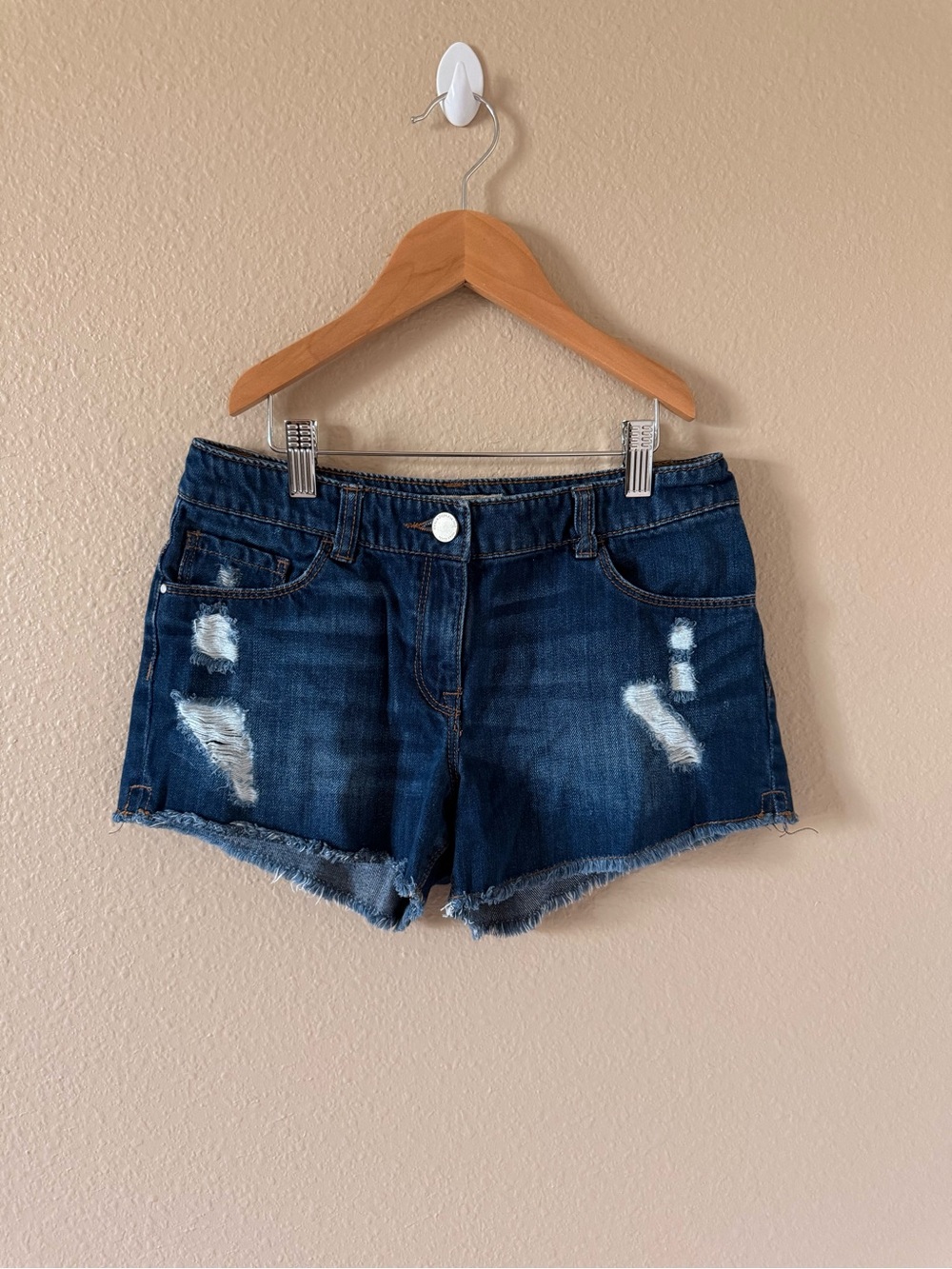 Next Dark Blue Distressed Denim Jean Shorts for Girl